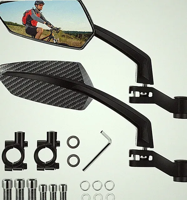 1 Pair Handlebar Bike Mirror 360° Rotatable and Adjustable Universal Fit
