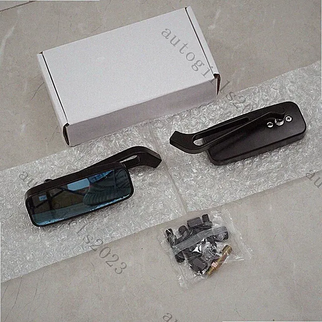 2x Black Rectangle Motorcycle Mirror Fit For Harley Road Glide TOURING Road King