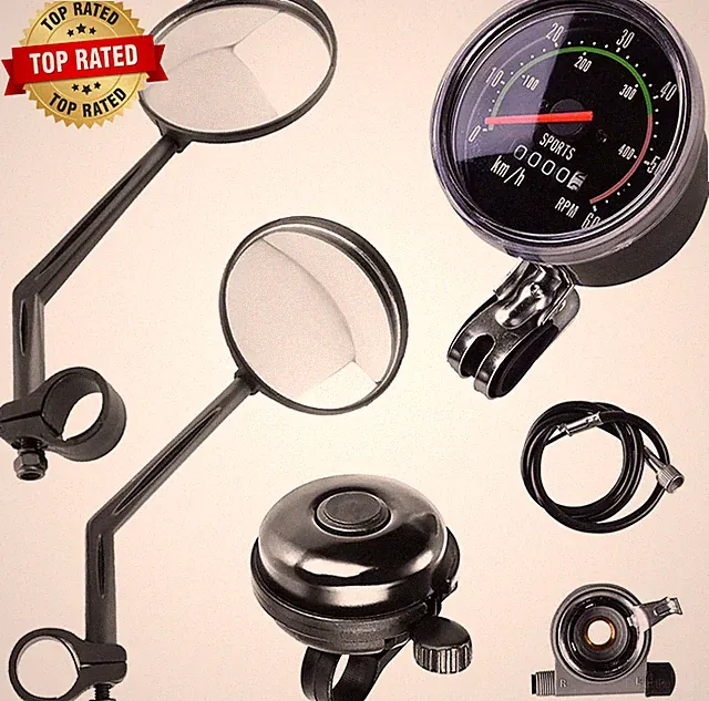 4 Pieces Bike Accessories Including 2 X Bicycle Rear View Mirrors 1 X Classical