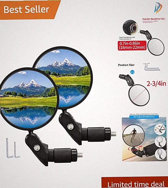 Durable Nylon Handlebar Mounted Bike Mirrors Set - Foldable Design Included