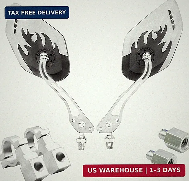 Essential Rearview Mirror Set for Electric Bikes, E- Bike Scooter Mirror Silvery