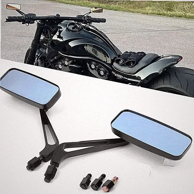 Fit For Harley Road Glide TOURING Road King Rectangle Black Rear View Mirrors US