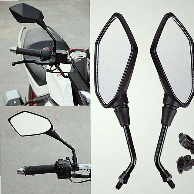For Honda Dirt Bike Scooter Kawasaki Cruiser Suzuki 2x Motorcycle Side Mirrors