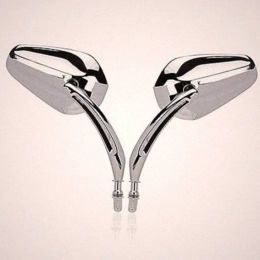 Motorcycle Rearview Mirror Side Mirrors 360 Degree Chrome Replacement chrome