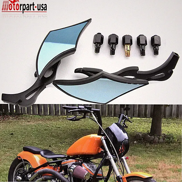 Motorcycle Rearview Side Mirrors For Harley Cruiser Bobber Chopper Dyna Softail