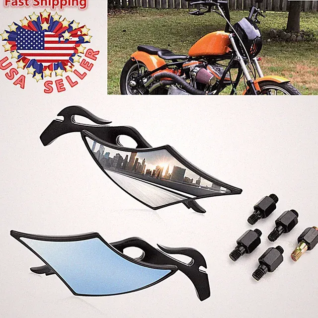 Motorcycle Reaview Side Mirrors For Harley Touring Sportster Softail Dyna 8~10mm