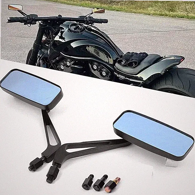 Pair Fit For Harley Road Glide TOURING Road King Rectangle Rear View Mirrors Set