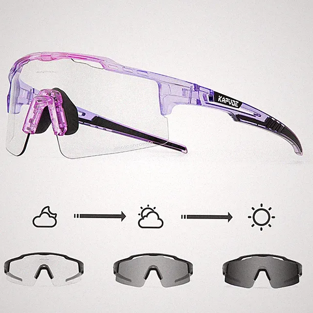 Photochromic Cycling Sunglasses Outdoor Mountain Bike Glasses MTB Riding Goggles