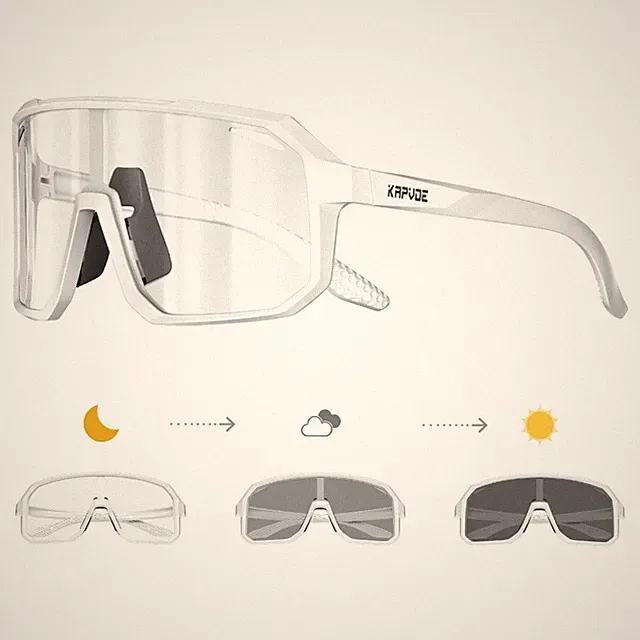 Photochromic Cycling Sunglasses Sports Road Bike Glasses UV400 Bicycle Goggles