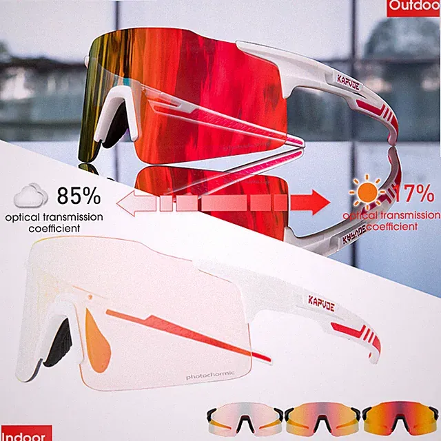 Photochromic Sunglasses Chameleon Cycling Glasses UV400 Driving Bicycle Eyewear