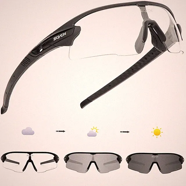 Photochromic Sunglasses Outdoor Cycling Glasses UV400 Transition Bicycle Goggles