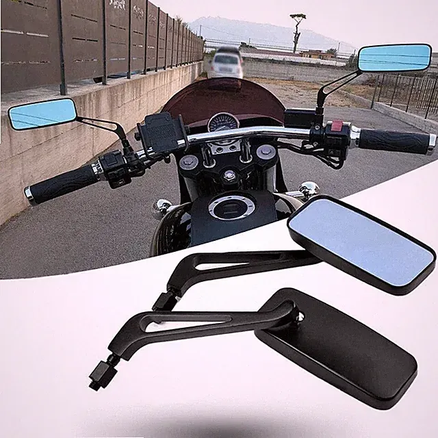 Rectangle Black Rear-View Mirrors Fit For Harley Road Glide TOURING Road King BL