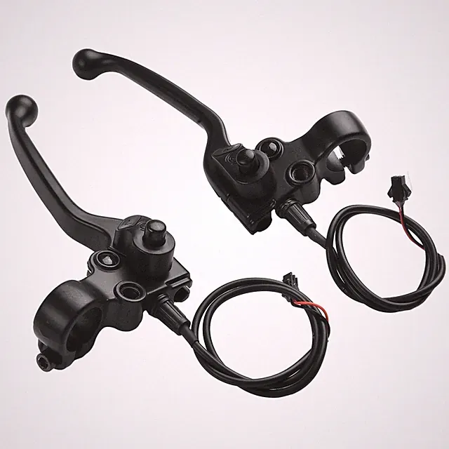 Secure Parking Button Included Ebike Mechanical Brake Levers with Mirror Hole