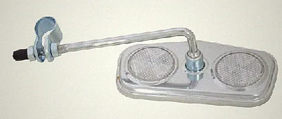 Sunlite Pentagonal Bicycle Mirror - Chrome- includes White Reflectors