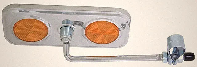 Sunlite Rectangular Bicycle Mirror - Chrome- includes Yellow Reflectors