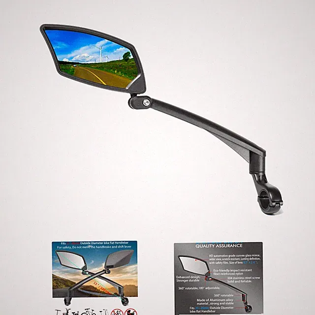 Weather-Resistant Adjustable Bike Mirror - Safe Riding for Mountain and E-Bikes