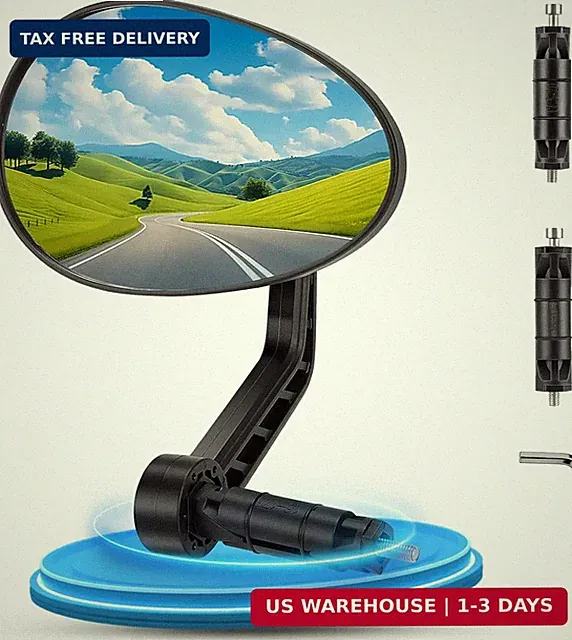 West Biking Universal Bike Mirrors - Safe Rear View for Bikes & E-bikes, Bicycle